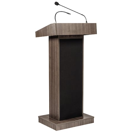 Oklahoma Sound Oklahoma Sound Orator Lectern with Wireless Tie Clip/ Lavalier Mic, Ribbonwood 800X-RW/LWM-6